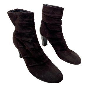 Aquatalia Dark Brown Suede Booties Sz 10 Suede